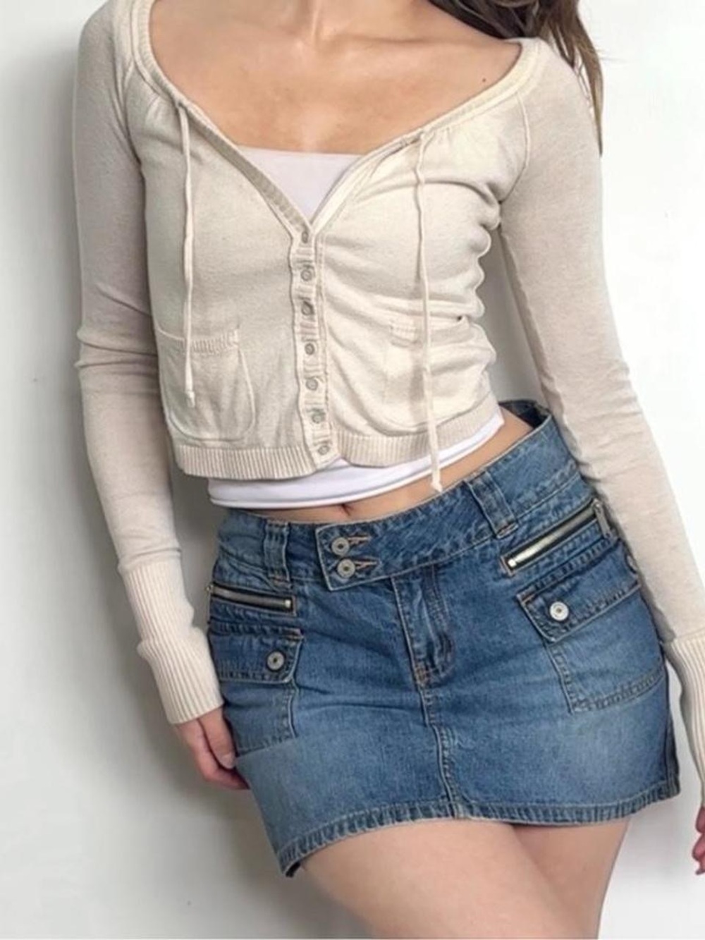 🐚 VINTAGE UNION BAY CARGO DENIM MINI SKIRT